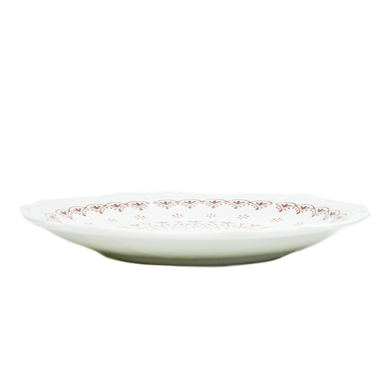 Plate (Porcelain/Lace/Scalloped Edge/24x23.5x3cm/SMCol(s): White)