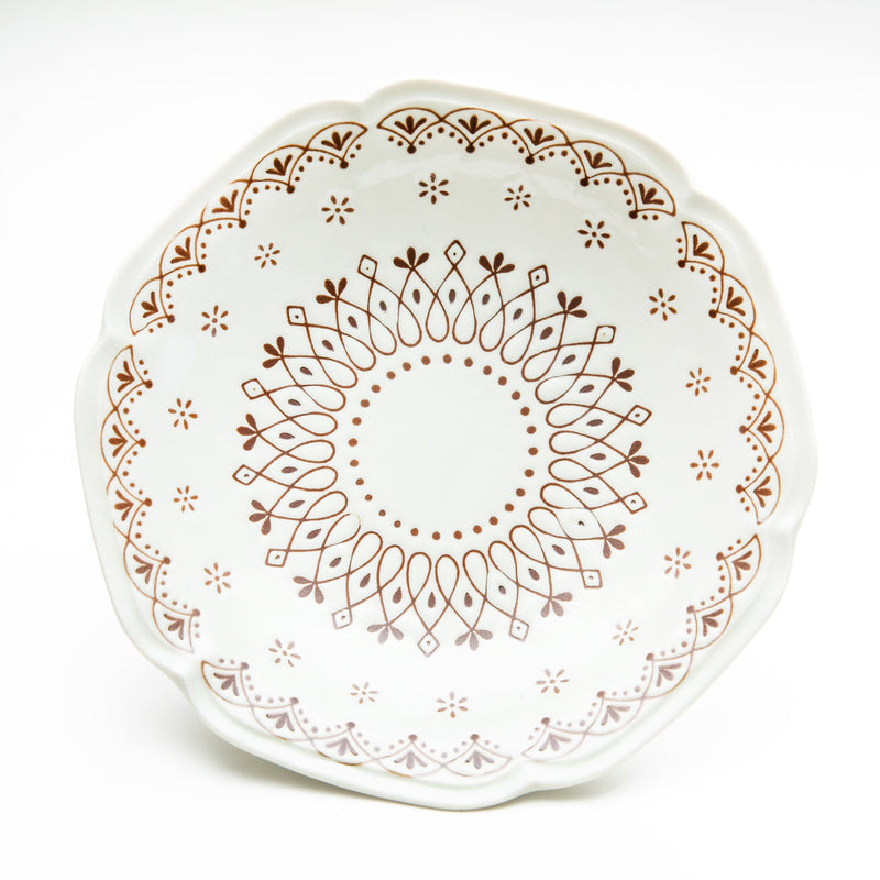 Plate (Porcelain/Lace/Scalloped Edge/21.5x21x4cm/SMCol(s): White)