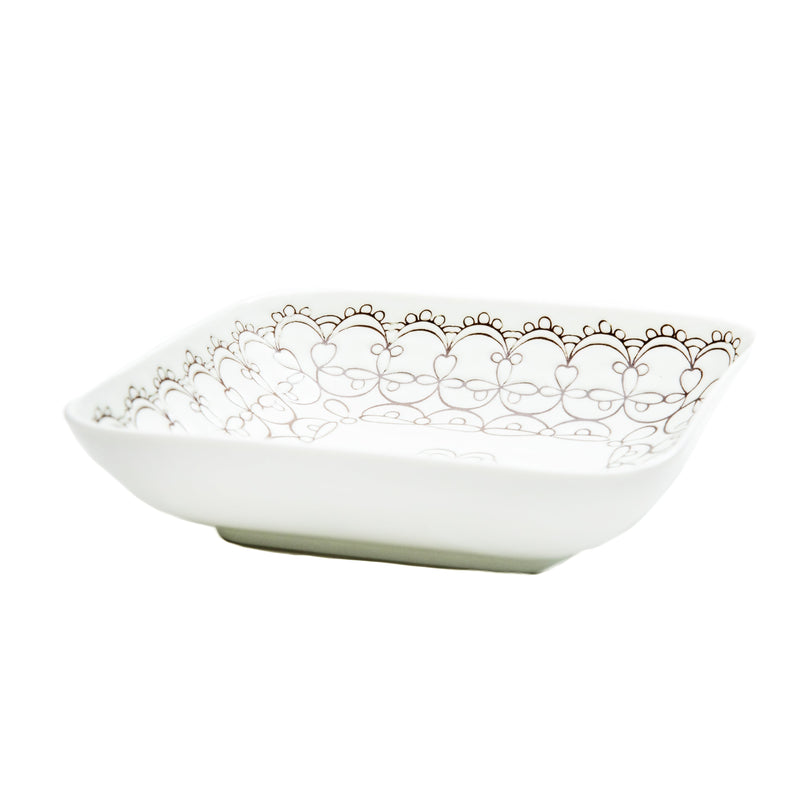 Bowl (Porcelain/Square/15.8x15.8x3.8cm/SMCol(s): White, Grey)
