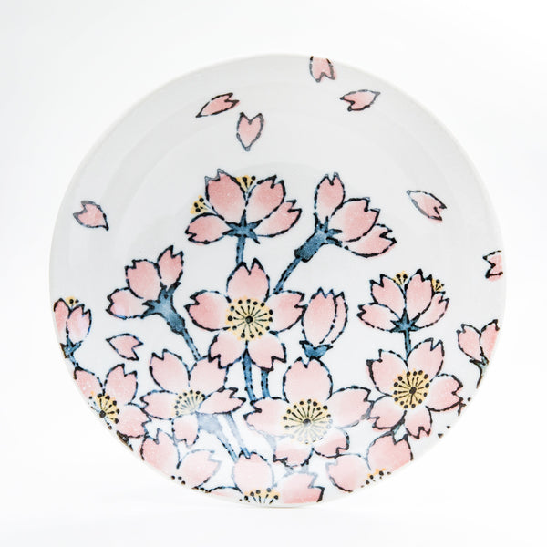 Bowl (Porcelain/Cherry Blossom/Hand Drawn Postcards/4.5cm/Ø20.5cm/SMCol(s): Pink, White )
