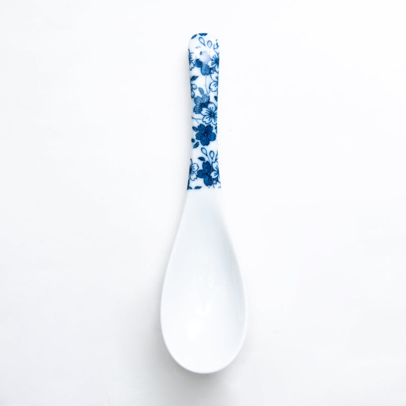 Soup Spoon (Porcelain/Flowers/4.5x16.8x3cm/SMCol(s): White,Blue)