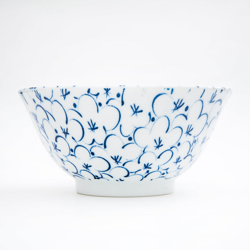 Bowl (Porcelain/Scattered Flowers/7.5cm/Ø15.5cm/SMCol(s): White,Blue)