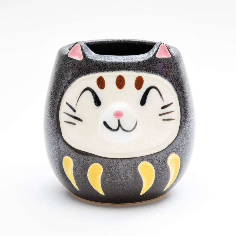 Mug (Porcelain/Microwave & Dishwasher Safe/Daruma Cat/With Ears/7cm/Ø11cm/SMCol(s): Black)