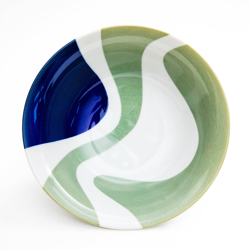 Small Bowl (Porcelain/Twisted Shapes/4.5cm/Ø14.3cm/SMCol(s): White,Green,Blue)