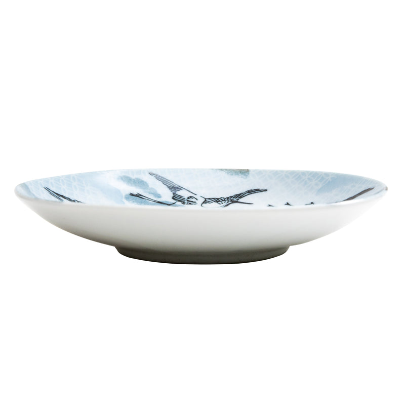 Plate (Porcelain/"Reiwa"/Crane Birds/2.8cm/Ø16cm/SMCol(s): White,Blue)