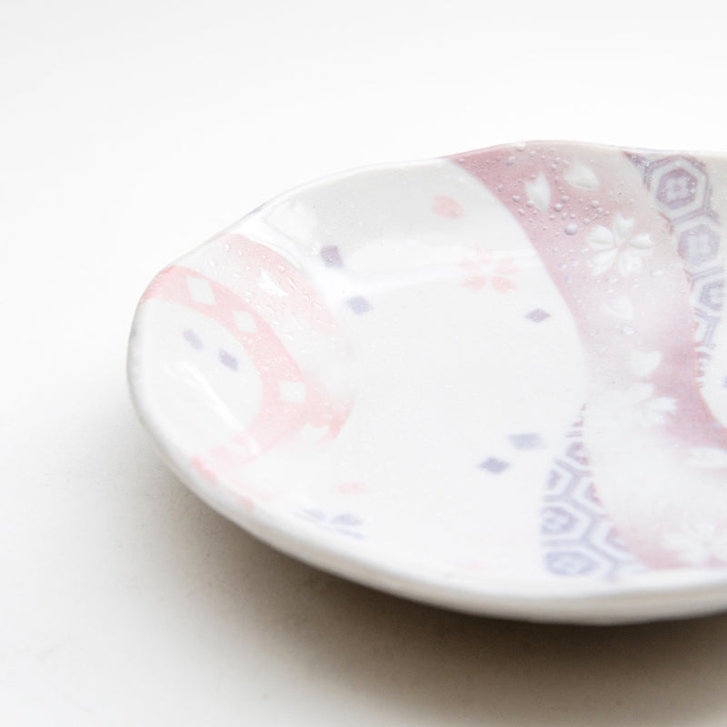 Plate (Porcelain/2.5cm/Ø13cm/SMCol(s): White,Grey,Pink)