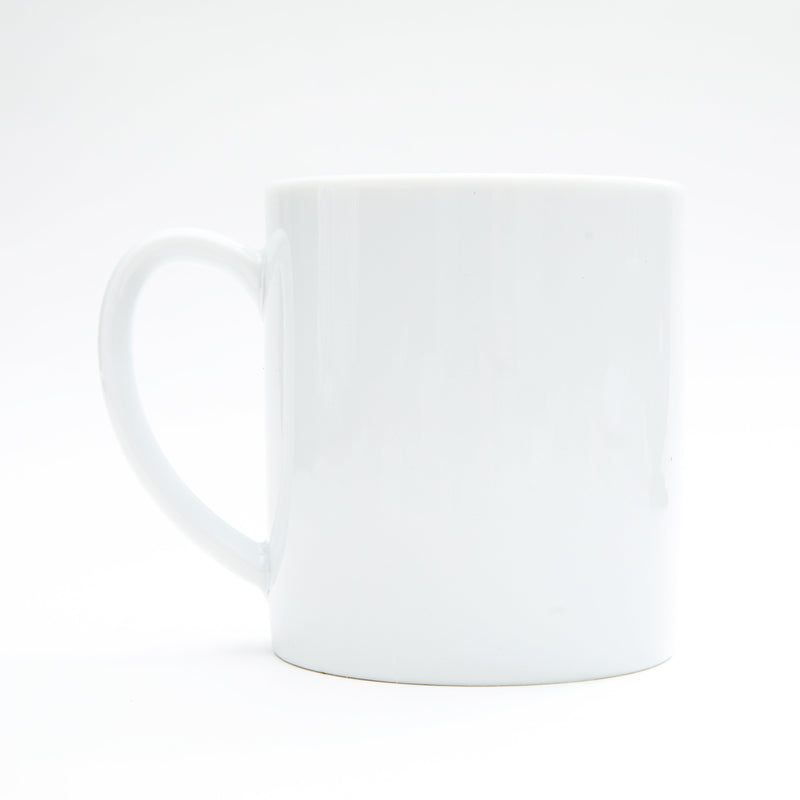 Mug (Porcelain/Chubby Beckoning Cat/Japanese Quote/8.5x11.5x10.5cm/SMCol(s): White,Grey)