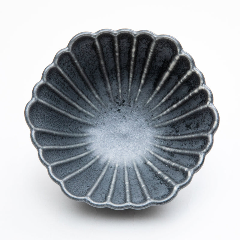 Small Bowl (Porcelain/Hexagon/Chrysanthemum-Shaped/12.5x13x6cm/SMCol(s): Grey)