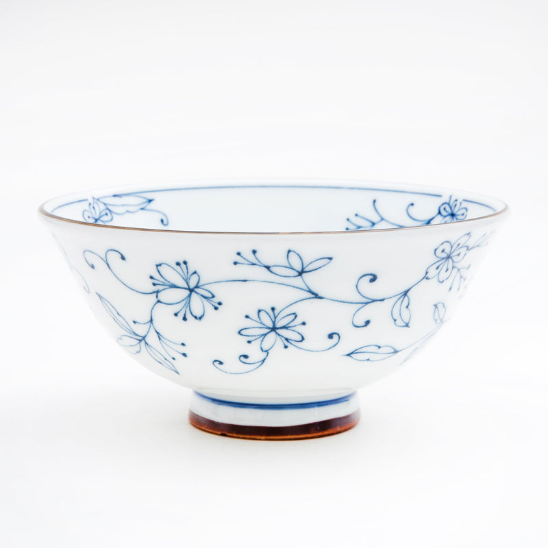 Bowl (Porcelain/Floral Patterns/6.5cm/Ø14.5cm/SMCol(s): White,Blue)