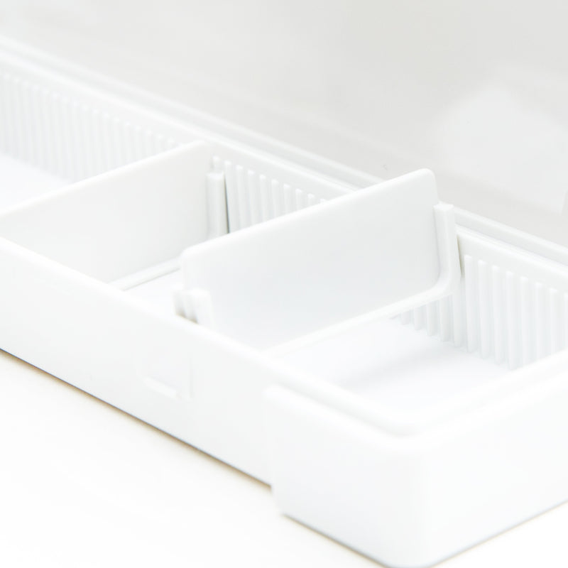 Storage Case (PP/With 2 Movable Dividers/Long/2x17x4.9cm/SMCol(s): White)