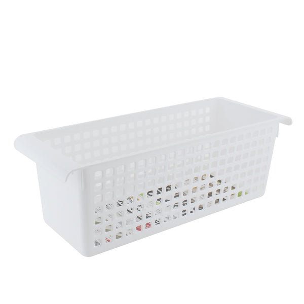 White Small Rectangle Basket with Handle 