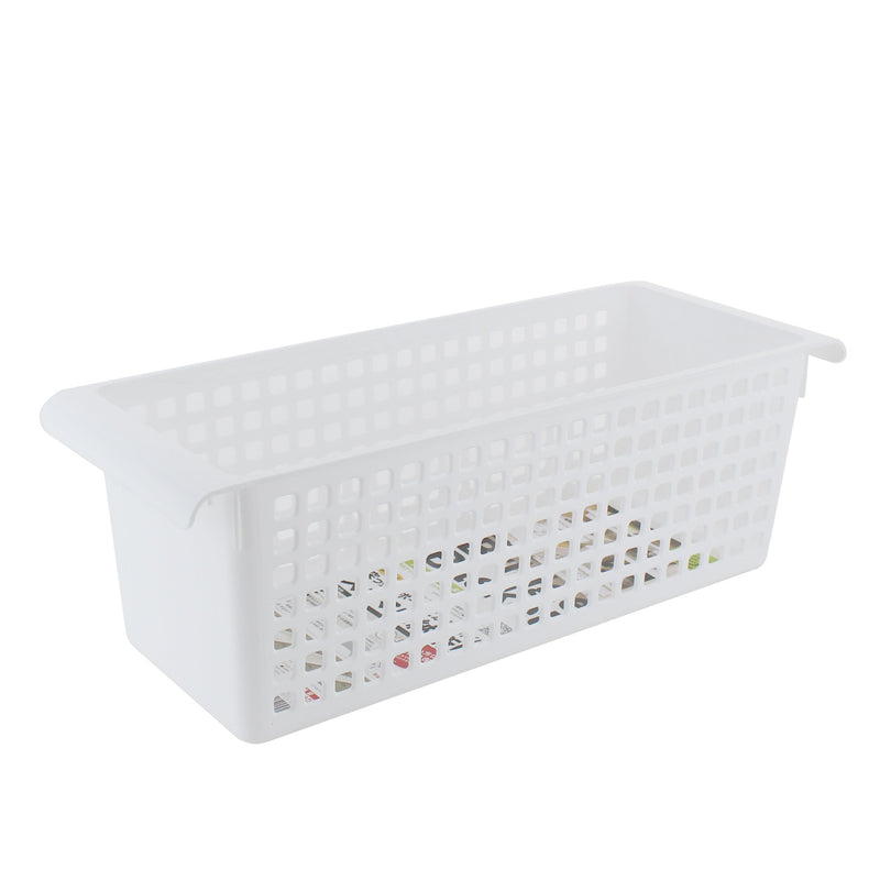 White Small Rectangle Basket with Handle 