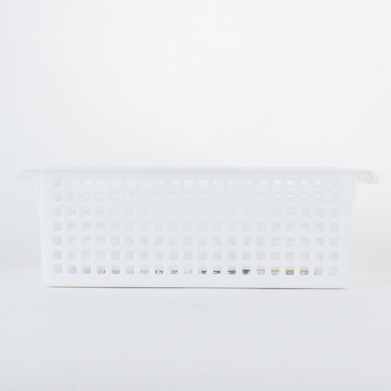White Small Rectangle Basket with Handle 