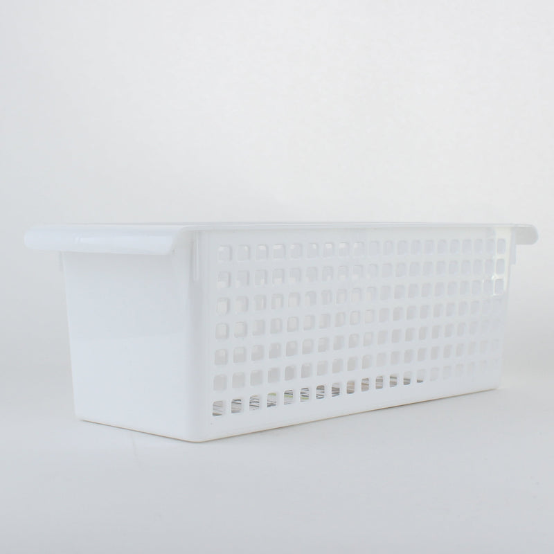 White Small Rectangle Basket with Handle 
