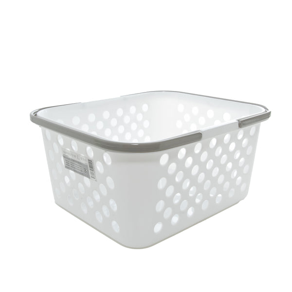 White Large Mesh Basket with Handle