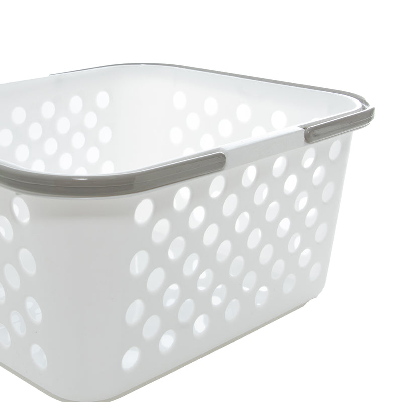 White Large Mesh Basket with Handle
