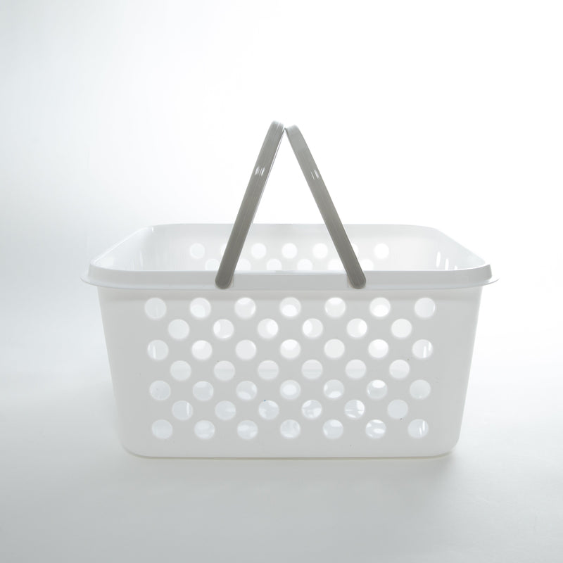 White Large Mesh Basket with Handle