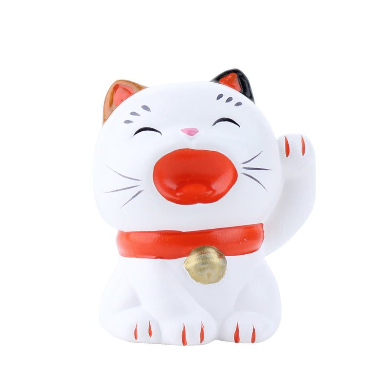 Syouhou Ceramic Lucky Cat Laughing Left Paw Raised