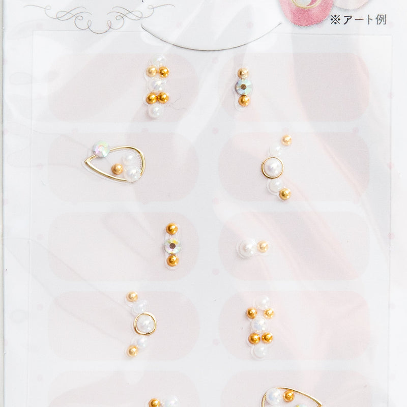 Nail Art Stickers (3D/Mixed Gem-->Jewellery/Tear Drop/SMCol(s): Gold/Silver)