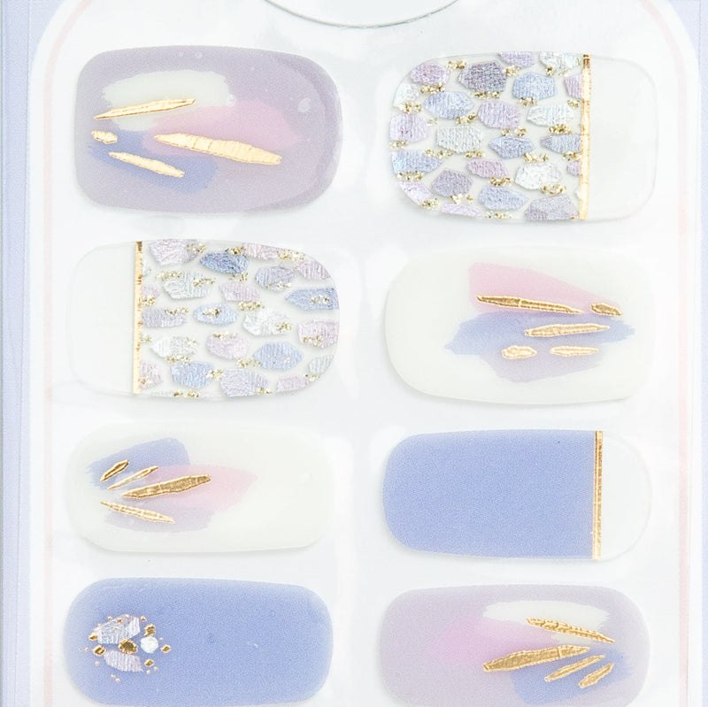 Nail Stickers (Gel Style/With Mini Nail File/Graceful/SMCol(s): Lavender/Purple/Brown/Coral Pink/Pink)