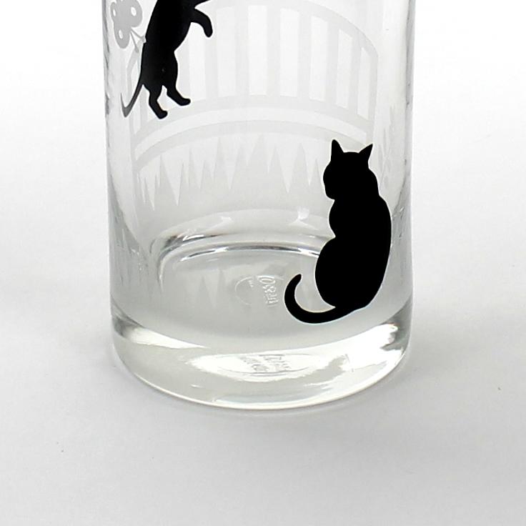 Glass Cup (Cat/BK/CL/ d.6x12cm / 280mL)