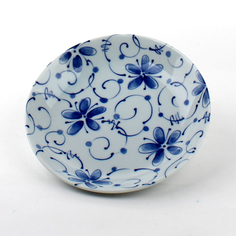 Plate (Ceramic/Round/Flowers/WT/BL/d.16cm)