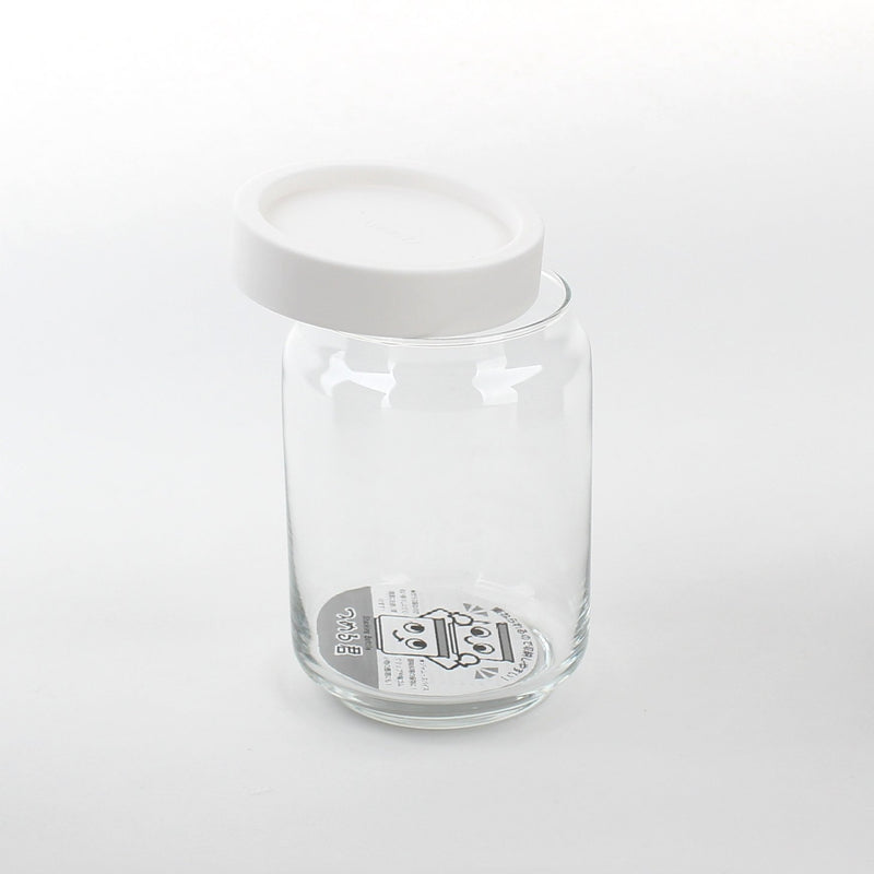 Jar (Glass/Stackable/CL/BK*CL/WT/ d.9x13.3cm / 650mL)