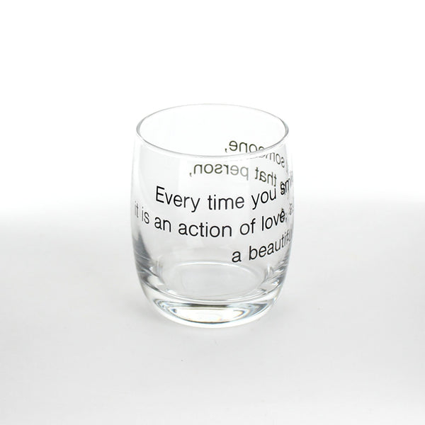Cup (Glass/Typography/CL/BK/6.9x8.5cm / 265mL)