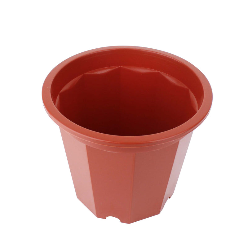 Brown Plastic Decagonal Planter Pot