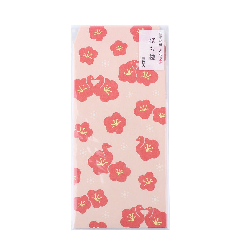 Japanese Tip Envelopes with Stickers L (Plum Flower, Crane)