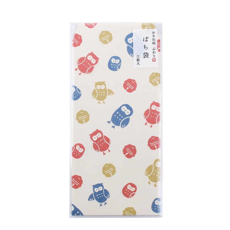 Japanese Tip Envelopes with Stickers L (Bells & Owls)