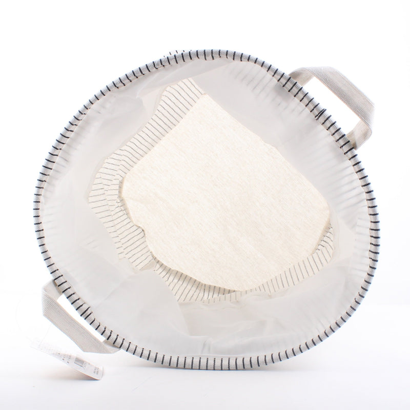 Monotone Striped Foldable Fabric Laundry Basket