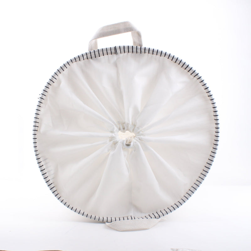 Monotone Striped Foldable Fabric Laundry Basket