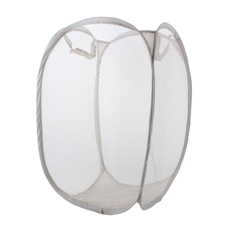 Foldable Mesh Storage Basket For Laundry & Toys (Greige)