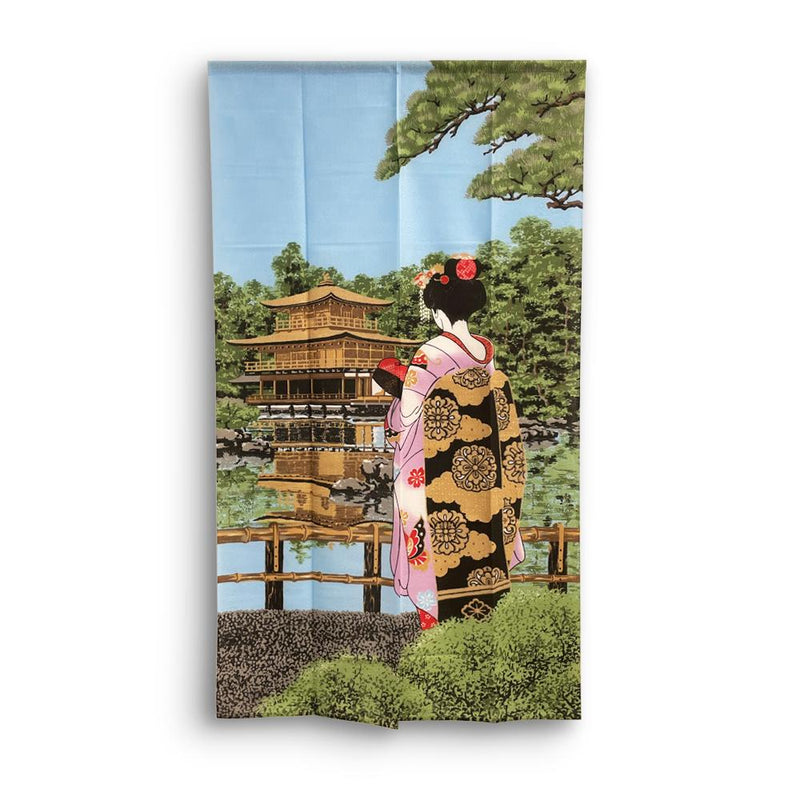 Kyoto Golden Temple & Kimono Noren Doorway Curtain (85x150cm)