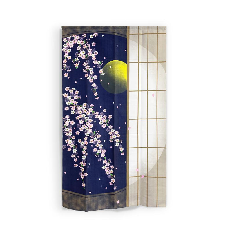 Night Cherry Blossom Doorway Curtain (85x150cm)