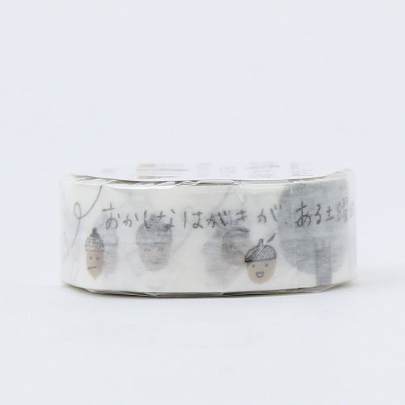 Masking Tape (Shinzi Katoh Design, Miyazawa Kenji: Wildcat And The Acorns/Monochrome/15mm x 7m/Seal Do/SMCol(s): Yellow,White)