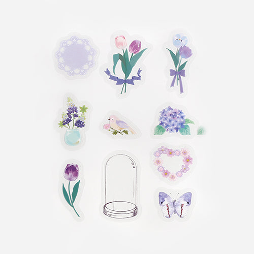 Blooming Flower in a Bottle Sticker Flakes (Violet)