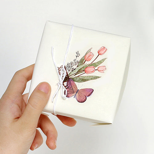 Blooming Flower in a Bottle Sticker Flakes (Red)