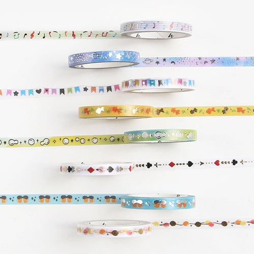 BGM Silver Foil Stamping Flower Branch Masking Tape