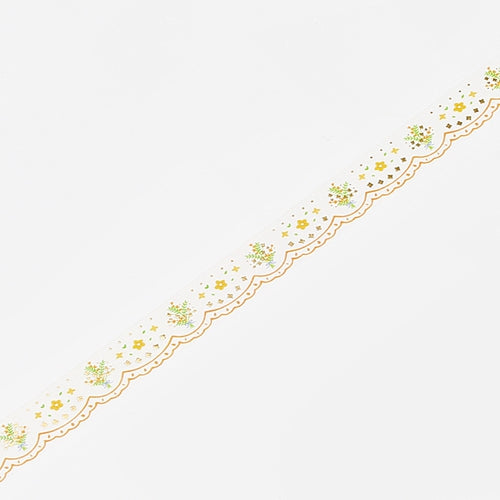 BGM Foil Stamping Lace, Yellow Flower Masking Tape (Multicolour)