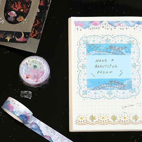 BGM Foil Stamping Lace, Yellow Flower Masking Tape (Multicolour)