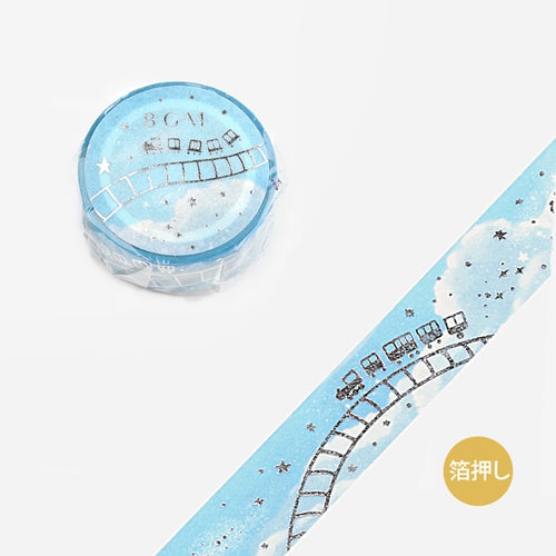 BGM Foil Stamping Train in the Sky Masking Tape