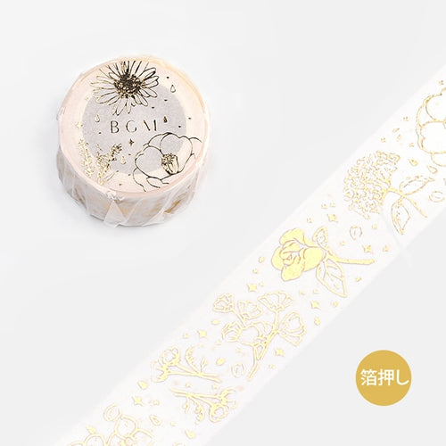 BGM Foil Stamping Gold Flower Masking Tape
