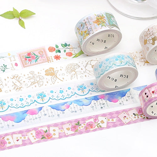BGM Foil Stamping Gold Flower Masking Tape