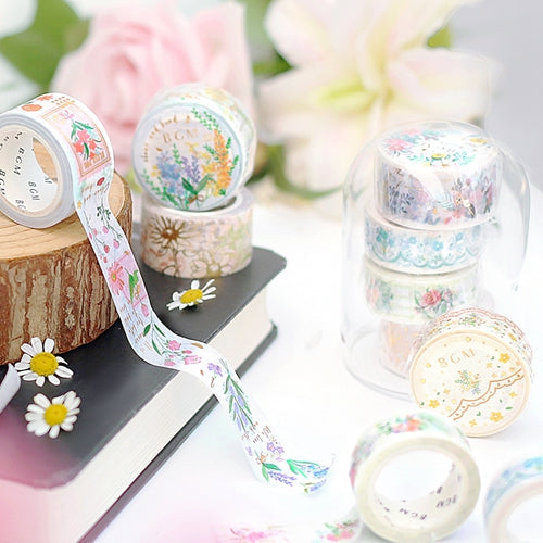 BGM Foil Stamping Gold Flower Masking Tape