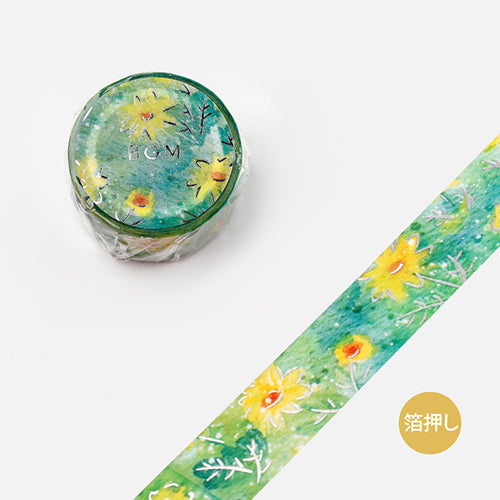 BGM Foil Stamping Masking Tape (Watercolour Flower: Daisy)