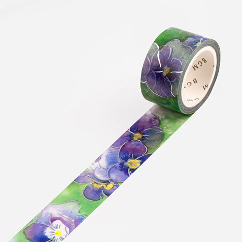 BGM Foil Stamping Masking Tape (Watercolour Flower: Violet)
