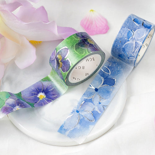 BGM Foil Stamping Masking Tape (Watercolour Flower: Violet)