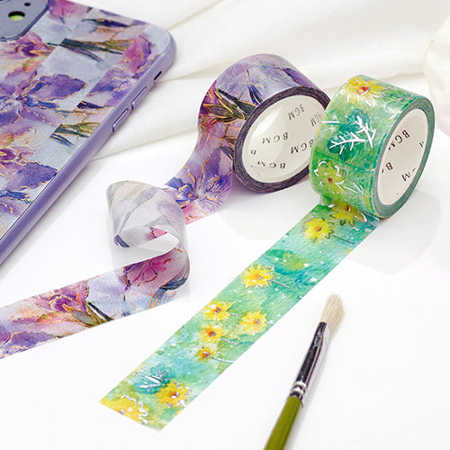 BGM Foil Stamping Masking Tape (Watercolour Flower: Iris)